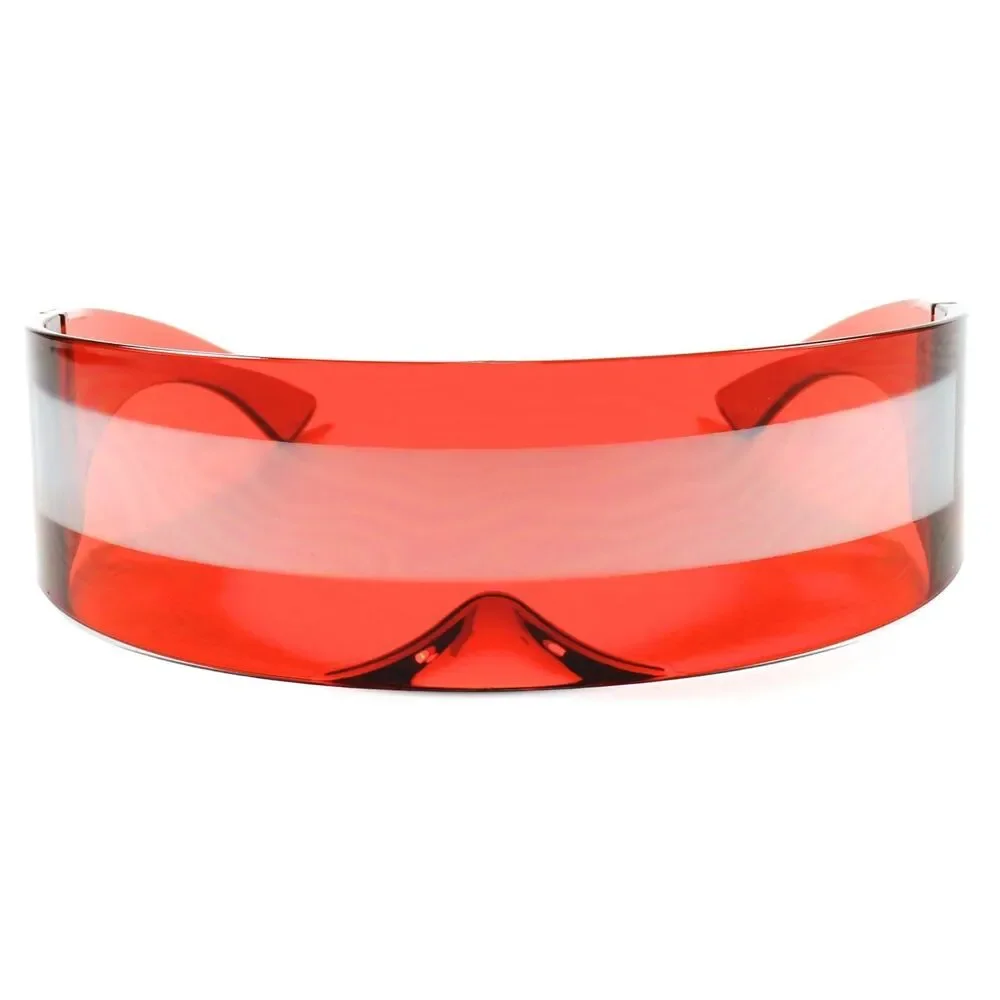 Unique Hip Novelty Alien Robot Costume Party Futuristic Red Mirrored Sun Glasses